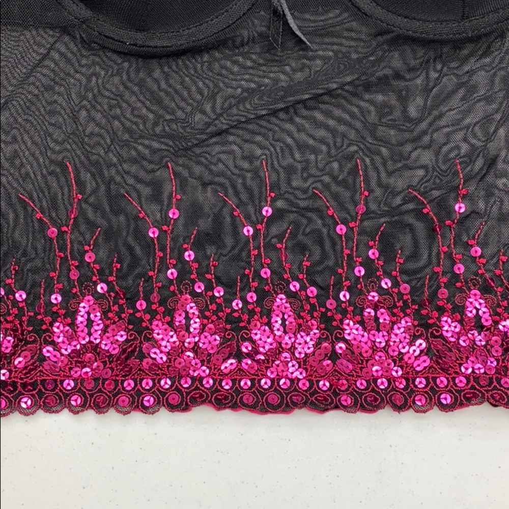 Roselle BLK/PNK Sequin Camisole, 36B *P1044 - Picture 7 of 8